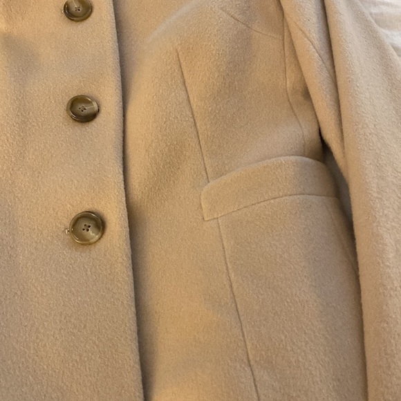 Ann Taylor Wool Camel Coat Fur Collar - Picture 3 of 9